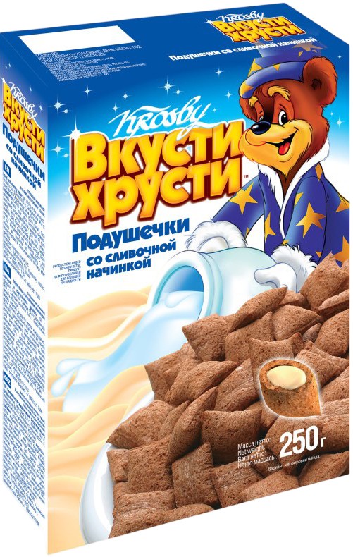 Завтрак готовый 'Вкусти-Хрусти' подушечки со слив. нач. 250г