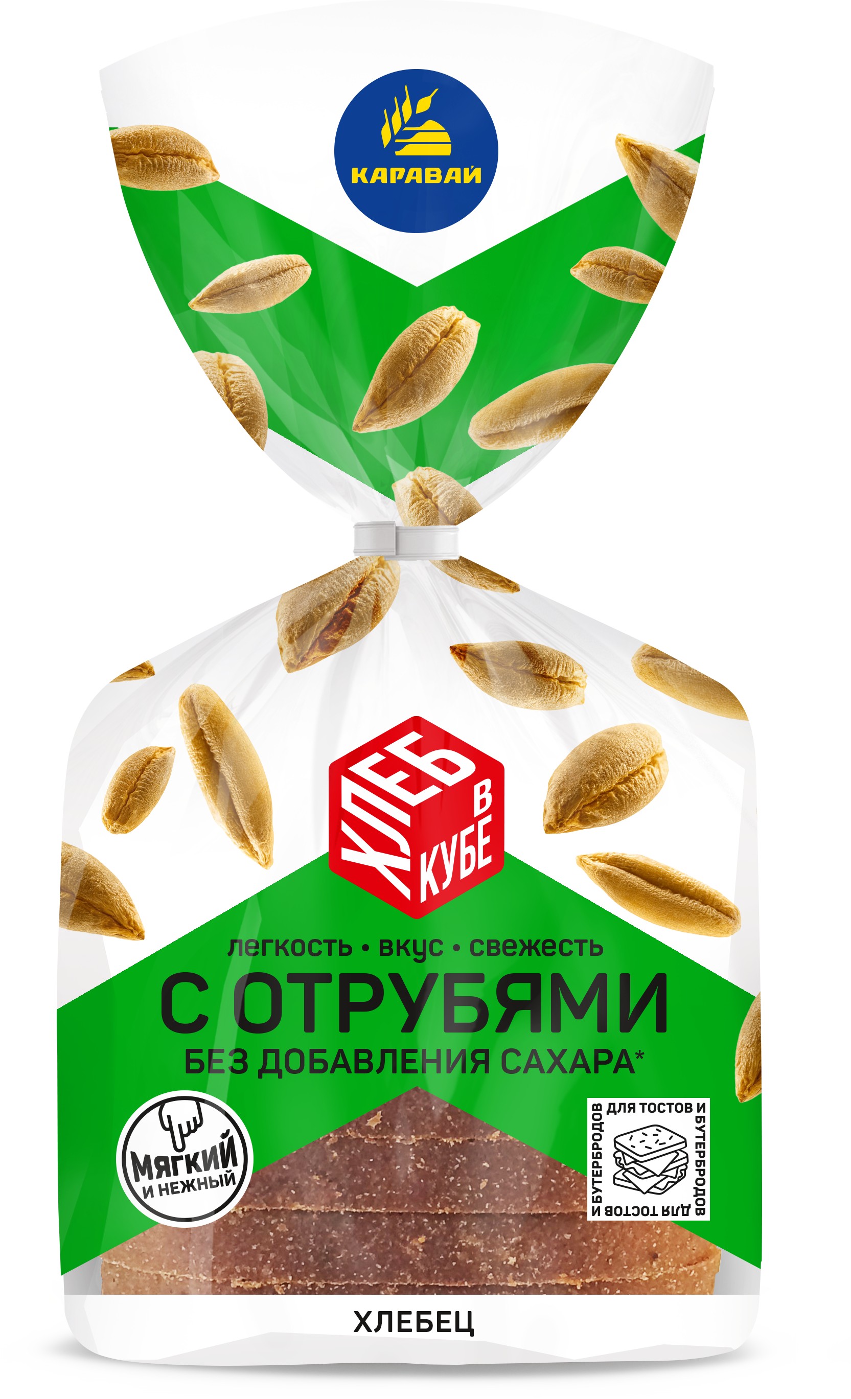 Хлебец с отрубями нарез. 220г, Каравай