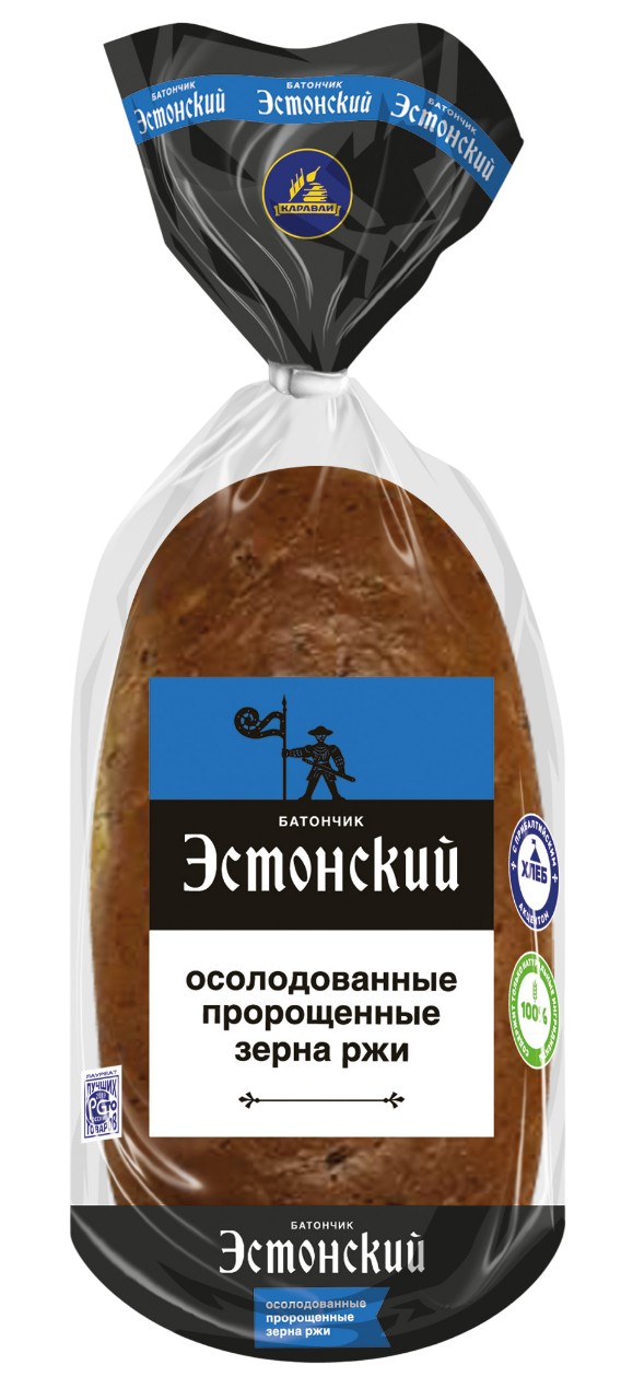 Батончик 'Эстонский' с осолод. зернами нарез. 220г, Каравай
