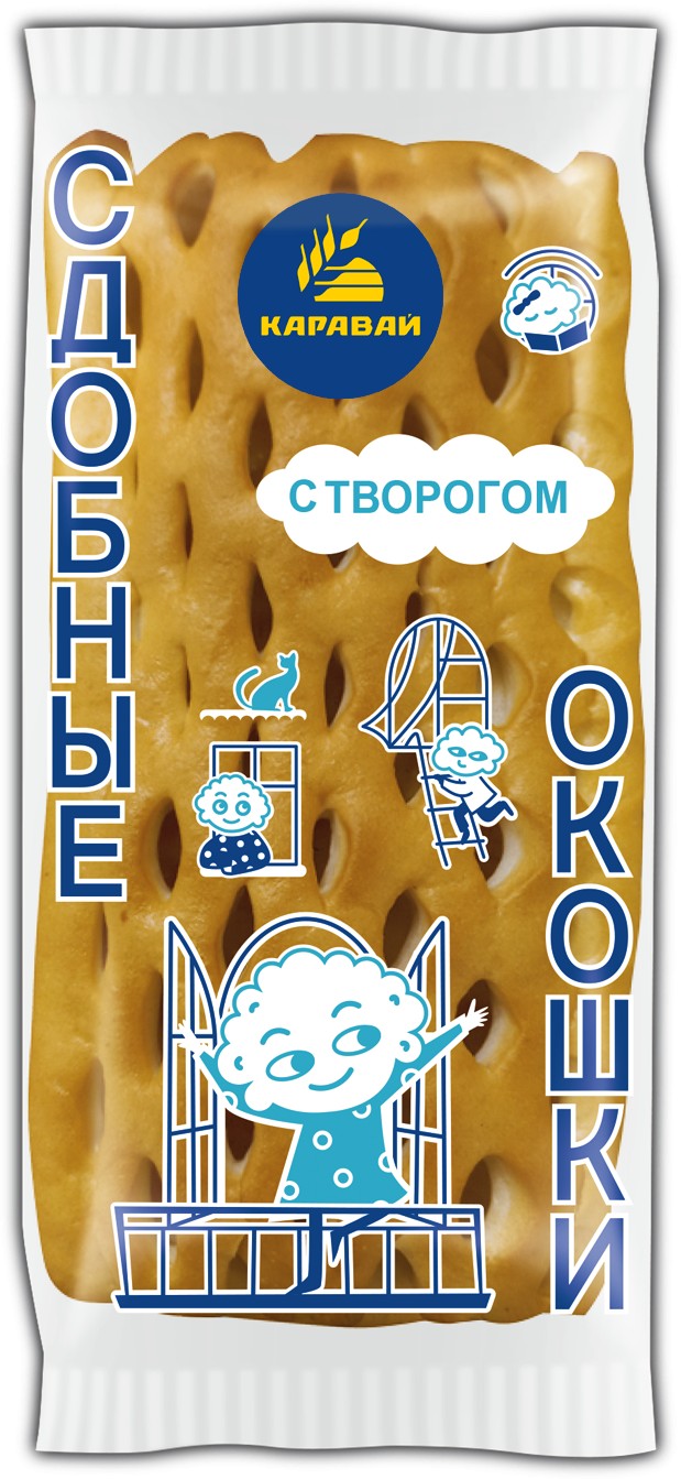 Изд. хлеб. 'Сдобные окошки' с творогом 130г, Щелковохлеб