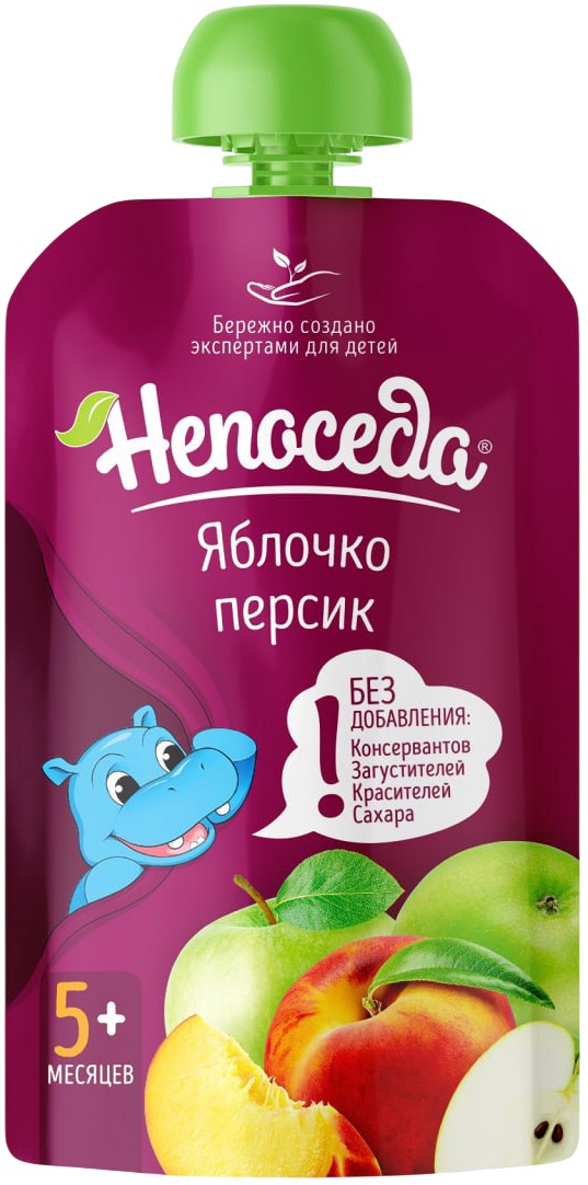 Пюре 'Непоседа' яблоко/персик д/п 210г, Беларусь 