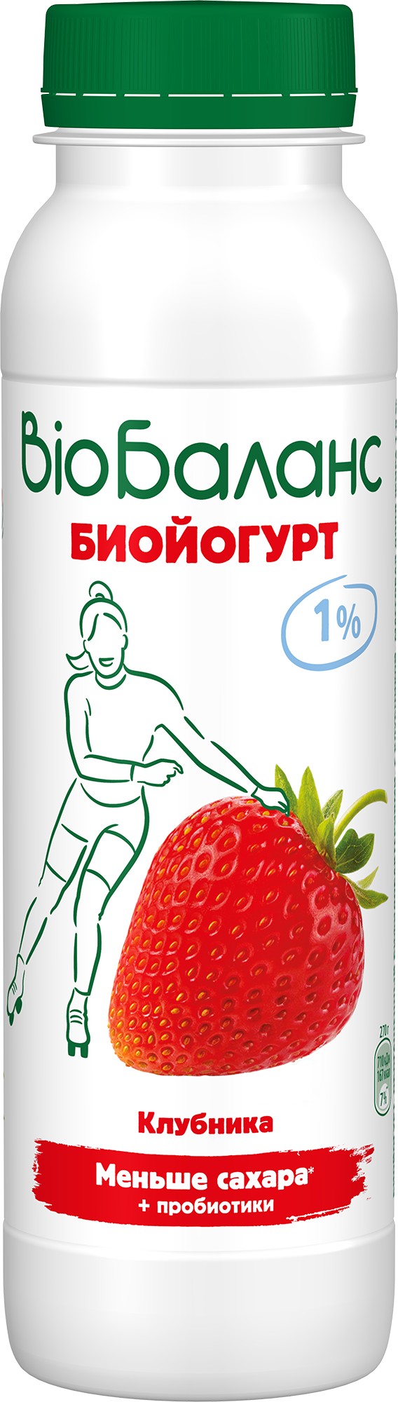 Биойогурт 'Био-Баланс' пит. клубника 1% 270г БЗМЖ